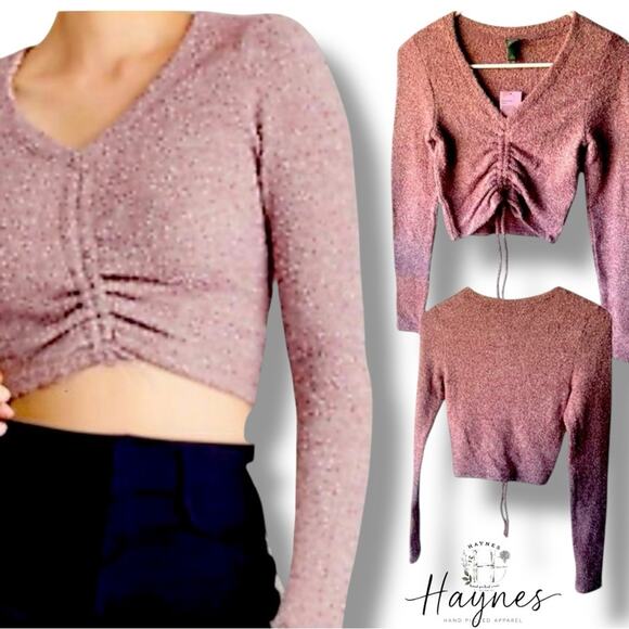 48. WILD FABLE | NWT Plush Adjustable Crop Long Sleeve SZ:S - Picture 1 of 8